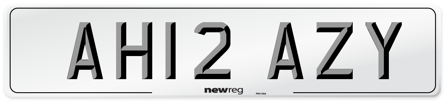 AH12 AZY Number Plate from New Reg
